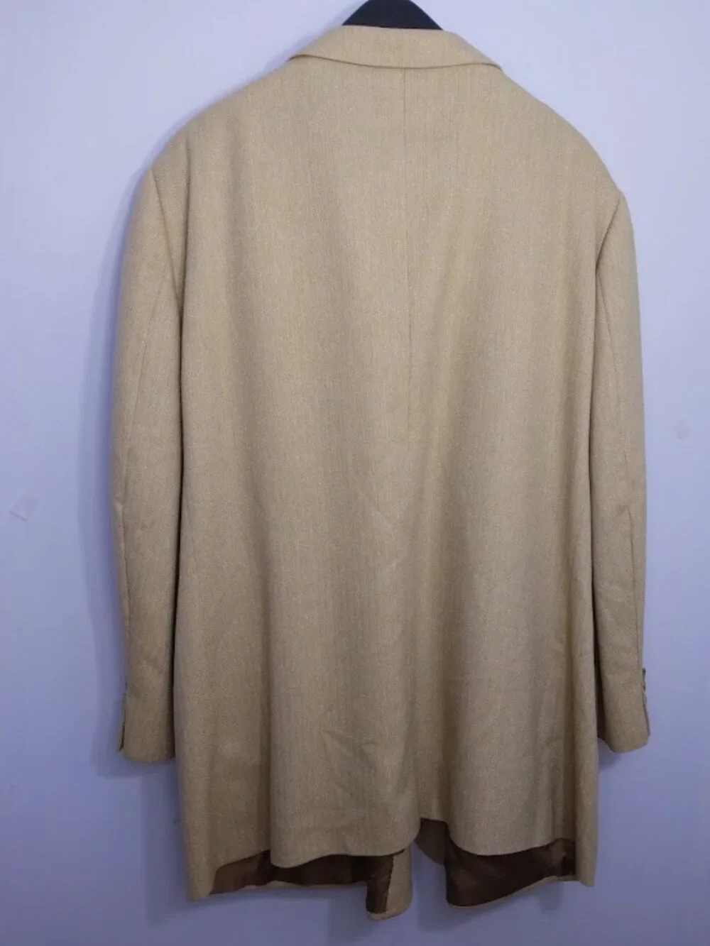 Petrocelli Men's 54R Sportcoat Jacket Silk & Wool Blend Beige Tan Lined FLAWS